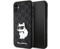 Karl Lagerfeld dėklas, skirtas iPhone 11 / Xr KLHCN61SAKHPCK juodos spalvos Saffiano Monogram Choupette