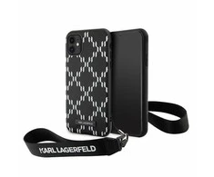 Apple iPhone 11 Karl Lagerfeld dėklas Monogram Losange Saffiano (KLHCN61SAKLMBSK) juodos spalvos