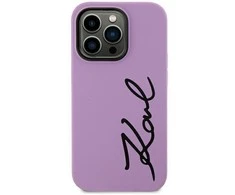 Karl Lagerfeld dėklas, skirtas iPhone 11 / Xr KLHCN61SKSVGU purpurinis kietas dėklas Silikoninis parašas