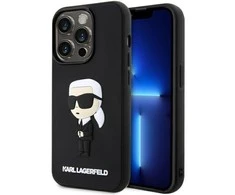 Apple iPhone 14 Pro Karl Lagerfeld dėklas Rubber Ikonik 3D (KLHCP14L3DRKINK) juodos spalvos