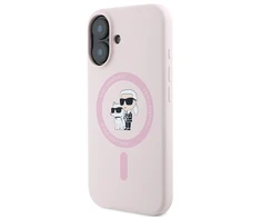 Karl Lagerfeld KLHMP16MSCMKCRHP Apple iPhone 16 Plus 6.7" dėklas telefonui rožinės spalvos hardcase Silicone Karl&amp;Choupette Ring MagSafe