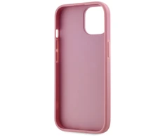 Dėklas Karl Lagerfeld Wrinkled Metal Signature Apple iPhone 15 rožinės spalvos