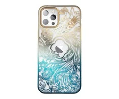 Luxury Apple iPhone 14 Plus Kingxbar Phoenix Crystals – dėklas telefonui aukso ir mėlynos spalvos