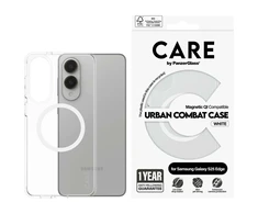 Panzer Glass Dėklas CARE by PanzerGlass Flagship Urban Combat Baltas QI skirta Samsung Galaxy S25 Edge skaidrus