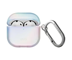 „Uniq Iridescia“ dėklas, skirtas „AirPods 4“ ausinėms, pakabinamas dėklas – holografinis baltas