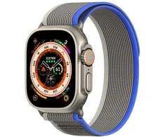 Dėklas Sport Velcro Apyrankė Apple Watch Ultra / 9 / 8 / 7 / 6 / SE / 5 / 4 / 3 / 2 / 1 (42, 44, 45, 49 mm) Dux Ducis Apyrankė YJ Version - mėlynos ir pilkos spalvos