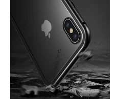 Wozinsky Full Magnetic Full Body Front and Back with built-in glass Vivo X60 dėklas telefonui juodos spalvos-dėklas telefonui skaidrus