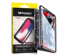 Wozinsky Full Magnetic Visas korpusas priekyje ir gale su įmontuotu stiklu Samsung Galaxy A72 4G dėklas telefonui skaidrus
