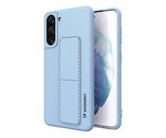 Wozinsky silikoninis su stoveliu Samsung Galaxy S21 Plus 5G dėklas telefonui žydros spalvos