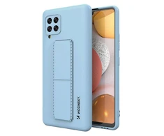 Wozinsky silikoninis su stoveliu Samsung Galaxy A42 5G dėklas telefonui žydros spalvos