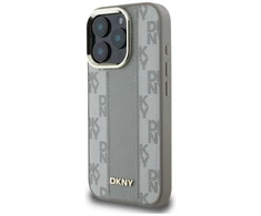 Dėklas DKNY Checkered Pattern Magsafe iPhone 16 Pro Max Case - rusvai gelsvas