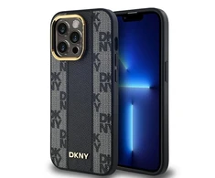 Apple iPhone 13 Pro DKNY Hardcase Leather Checkered Mono Pattern MagSafe (DKHMP13LPCPVSLK) dėklas telefonui juodos spalvos