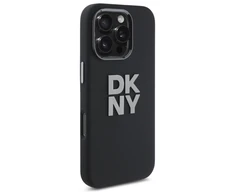 DKNY DKHCP16XSMCBSK Apple iPhone 16 Pro Max 6.9" dėklas telefonui juodos spalvos Liquid Silikoninis Metal Logo