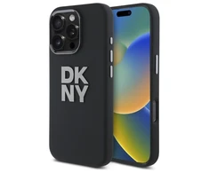 DKNY DKHCP16XSMCBSK Apple iPhone 16 Pro Max 6.9" dėklas telefonui juodos spalvos Liquid Silikoninis Metal Logo