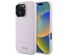 DKNY DKHMP16XSMCHLP Apple iPhone 16 Pro Max 6.9" dėklas telefonui rožinės spalvos Liquid Silikoninis Small Metal Logo MagSafe