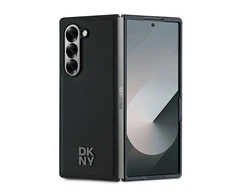DKNY PU Leather Stack Logo MagSafe Samsung Galaxy Z Fold6 dėklas telefonui juodos spalvos