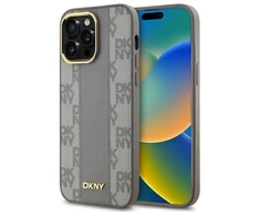 DKNY DKHMP14XPCPVSLE Apple iPhone 14 Pro Max 6.7" dėklas telefonui pilkos spalvos Leather Checkered Mono Pattern MagSafe