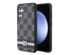 Samsung Galaxy S24 DKNY Odinis Dėklas Checkered Mono Pattern & Printed Stripes (DKHCS24SPCPTSSK) juodos spalvos