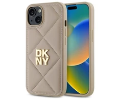 DKNY DKHCP14SPQDSLE Apple iPhone 14 6.1" dėklas telefonui gelsvos spalvos Quilted Stack Logo
