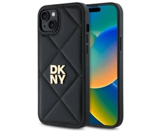 DKNY DKHCP15MPQDSLK Apple iPhone 15 Plus 6.7" dėklas telefonui juodos spalvos Quilted Stack Logo