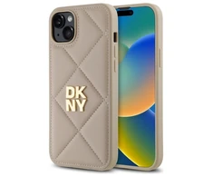 DKNY DKHCP15MPQDSLE Apple iPhone 15 Plus 6.7" dėklas telefonui gelsvos spalvos Quilted Stack Logo