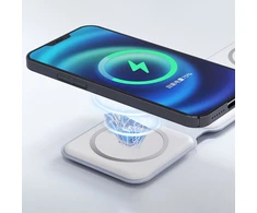 Dudao A11N 15W 3in1 indukcinis įkroviklis - Baltas + USB-C / USB-C laidas
