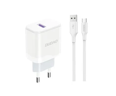Įkroviklis Dudao (A20EU) + type-C kabelis (1xUSB 18w) baltas