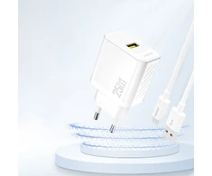 Dudao A27S 25W GaN USB-A įkroviklis – baltos spalvos