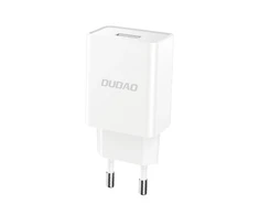 Dudao A4EU USB-A 2.1A laidinis įkroviklis – baltos spalvos + USB-A – Lightning kabelis