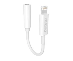 DUDAO ADAPTER L16 AUDIO LIGHTNING AUUSINIŲ ADAPTERIS (VYRAS) PRIE 3,5 mm MINI LIZDAS (MOTERIS) 10 cm Baltas