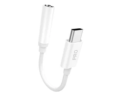 Dudao garso adapterio ausinių adapteris nuo C tipo USB iki mini lizdo 3,5 mm baltas (L16CPo baltas)