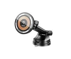 Magnetinis automobilinis laikiklis Dudao F12MAX+ su Qi indukciniu įkrovikliu, 15W (juodas)