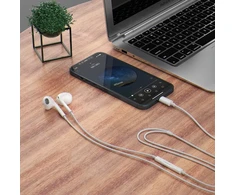 Dudao į ausis įdedamos ausinės su 3,5 mm mini jack jungtimi baltos spalvos (X14PRO)