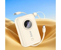Dudao K14 10000mAh maitinimo blokas su USB-C / Lightning laidais - smėlio spalvos