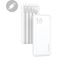 „Dudao K6Pro“ universalus 10 000 mAh maitinimo blokas su USB kabeliu, USB tipas C, žaibo baltas (K6Pro-baltas)