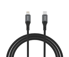 Dudao L3CL USB-C – Lightning 30W Braided Cable 1.2m – juodos spalvos