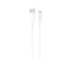 USB kabelis Dudao (L4SM) microUSB (2A) baltas (1m)