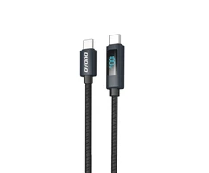 Dudao L7C USB-C – USB-C 100W kabelis with LED Ekranas 1m – juodos spalvos