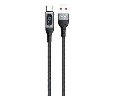 Dudao L7Max USB kabelis - USB Type C Fast Charging PD 66W 1m with Ekranas - juodos spalvos