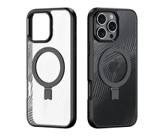 Dux Ducis Aimo Mag MagSafe su stoveliu Apple iPhone 16 Pro Max - dėklas telefonui juodos spalvos