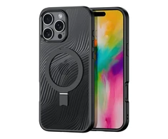 Dux Ducis Aimo Mag MagSafe su stoveliu Apple iPhone 16 Pro - dėklas telefonui juodos spalvos