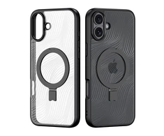 Dux Ducis Aimo Mag MagSafe su stoveliu Apple iPhone 16 - dėklas telefonui juodos spalvos