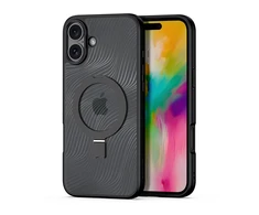 Dux Ducis Aimo Mag MagSafe su stoveliu Apple iPhone 16 - dėklas telefonui juodos spalvos