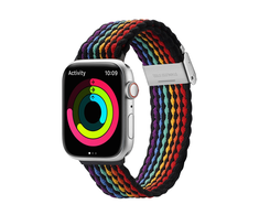 Dux Ducis dirželis (Mixture II Version) Apple Watch SE dirželis, 9, 8, 7, 6, 5, 4, 3, 2, 1 (41, 40, 38 mm) pynimo juosta, tamsių juostelių apyrankė