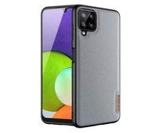 Dux Ducis Fino covered with nylon material Samsung Galaxy A22 4G dėklas telefonui pilkos spalvos