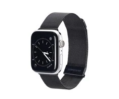Nerūdijančio plieno magnetinė apyrankė išmaniajam laikrodžiui DUX DUCIS MILANESE, skirta Apple Watch 42 / 44 / 45 mm, juoda