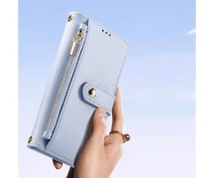 Dux Ducis Lawa Apple iPhone 16 Pro Leather dėklas su Detachable Magnetic Wallet – mėlynos spalvos