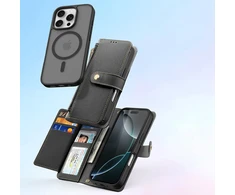 Dux Ducis Lawa Leather dėklas skirtas Apple iPhone 16 Pro – juodos spalvos