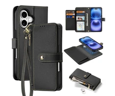Dux Ducis Lawa Leather dėklas skirtas Apple iPhone 16 – juodos spalvos