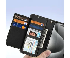 Dux Ducis Lawa Leather dėklas skirtas Apple iPhone 15 Pro – juodos spalvos